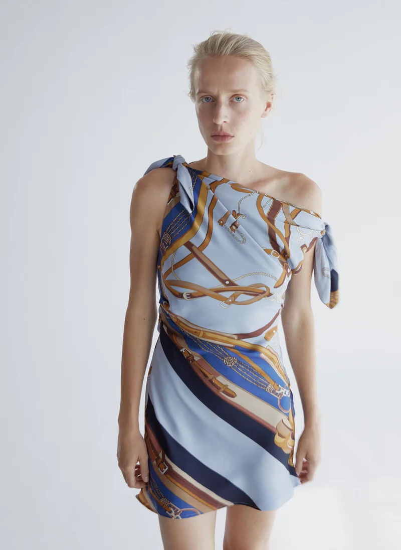 Printed Asymmetrical Dress