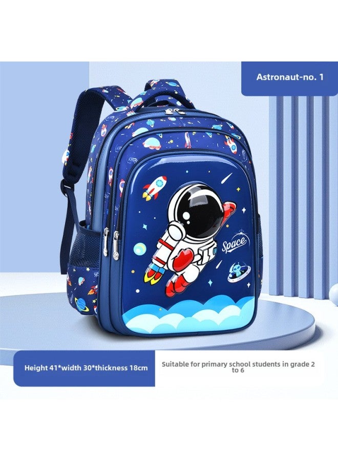3D Three-dimensional Schoolbag High-gloss Lightweight Astronaut Breathable Children's 16-inch Backpack Primary School Student Schoolbag For Men And Women Foreign Trade-color:Flying Spaceman ( 16inch ) - Image 1