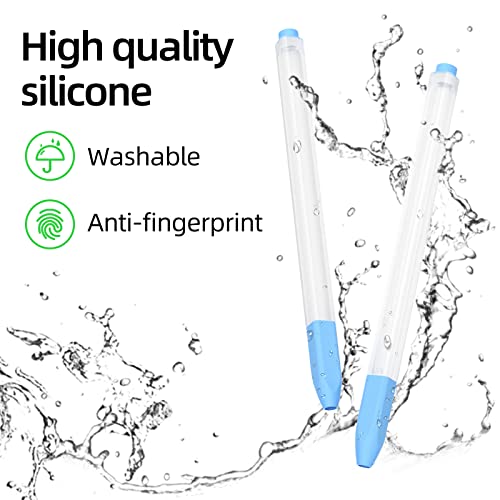 Joosko Compatible with Samsung Galaxy Tab S7/S7+/S7 FE/S8/S8+/S8 Ultra/S9/S9+/S9 Ultra Pencil Case S Pen Case, Silicone Translucent Non-Slip Cover. (Sky Blue) - Image 5