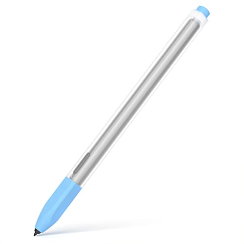 Joosko Compatible with Samsung Galaxy Tab S7/S7+/S7 FE/S8/S8+/S8 Ultra/S9/S9+/S9 Ultra Pencil Case S Pen Case, Silicone Translucent Non-Slip Cover. (Sky Blue) - Image 1