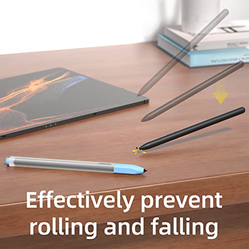 Joosko Compatible with Samsung Galaxy Tab S7/S7+/S7 FE/S8/S8+/S8 Ultra/S9/S9+/S9 Ultra Pencil Case S Pen Case, Silicone Translucent Non-Slip Cover. (Sky Blue) - Image 4