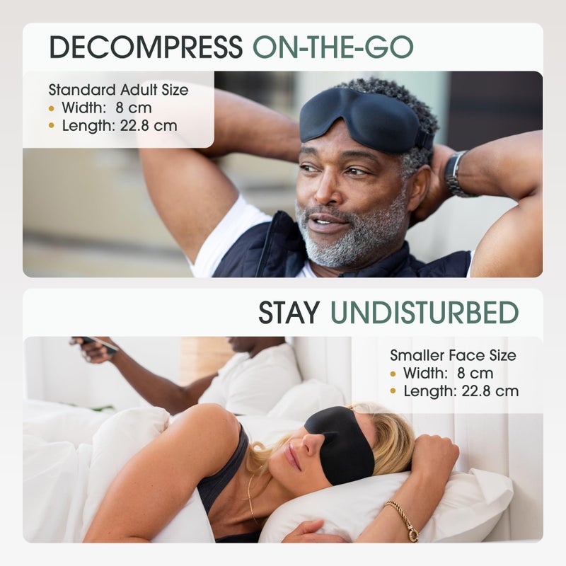 Nidra Sleep Mask for Men Women, Black 3D Blackout Sleeping Mask, Contoured Eye Mask for Lash Extensions, Side Sleepers Eye Cover, Zero Eye Pressure, Travel Eye Shades, Night Blindfolded for Deep Sleep - Image 5