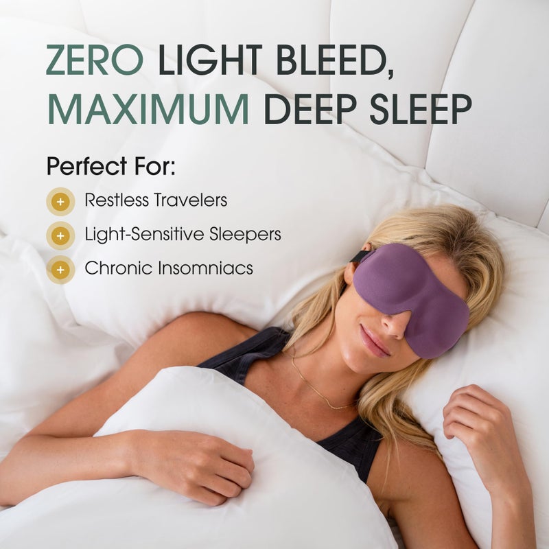Nidra Sleep Mask for Men Women, Black 3D Blackout Sleeping Mask, Contoured Eye Mask for Lash Extensions, Side Sleepers Eye Cover, Zero Eye Pressure, Travel Eye Shades, Night Blindfolded for Deep Sleep - Image 3