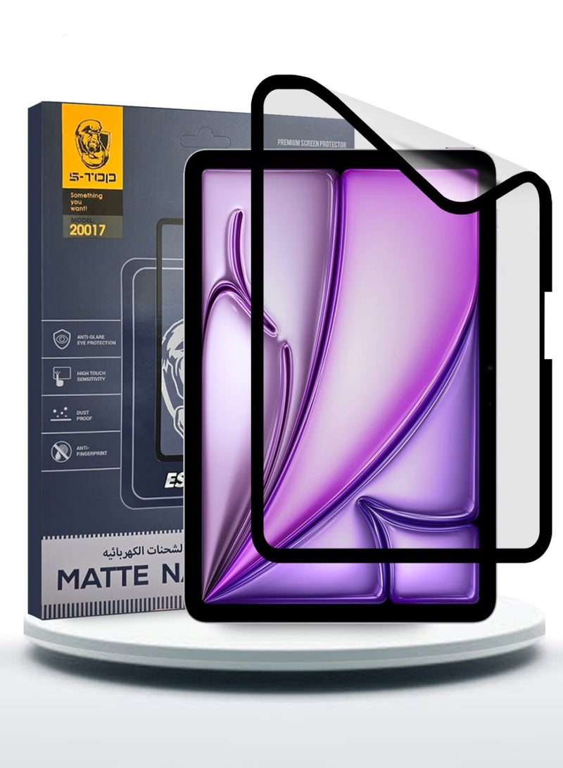 S-TOP 9D Matte Ceramic Screen Protector Film for Apple iPad Air 13-inch M2 / iPad Pro 13-inch M4 (2024) – Smooth Feel Anti Fingerprint Bubble Free - Image 1