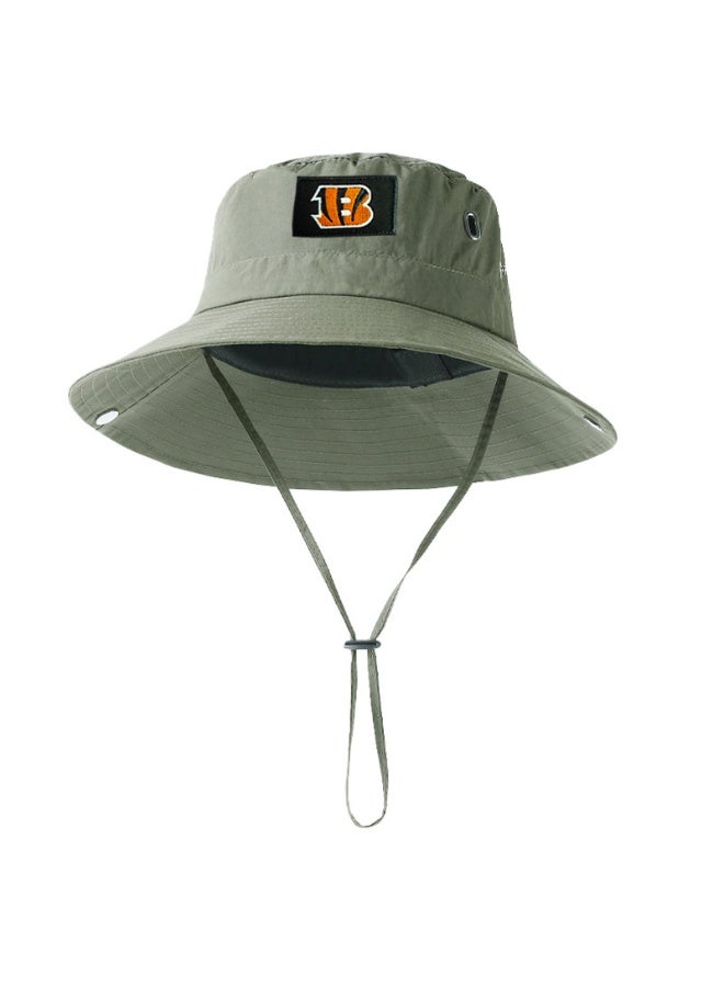 Cincinnati Bengals Olive Boonie Bucket Hat - Official Team Logo Outdoor Sun Hat with Secure Fit for Fans