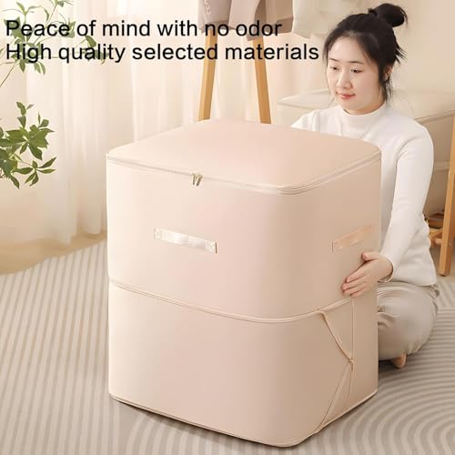 MBW Clothes Organizer Storage Box Dustproof Moisture-proof Storage Bag | Ultra Space Saving Self Compression Organizer Folding Bag for Wardrobe Saree Shirts Blankets Storage (Navy Blue, Pack of 2) - Image 4