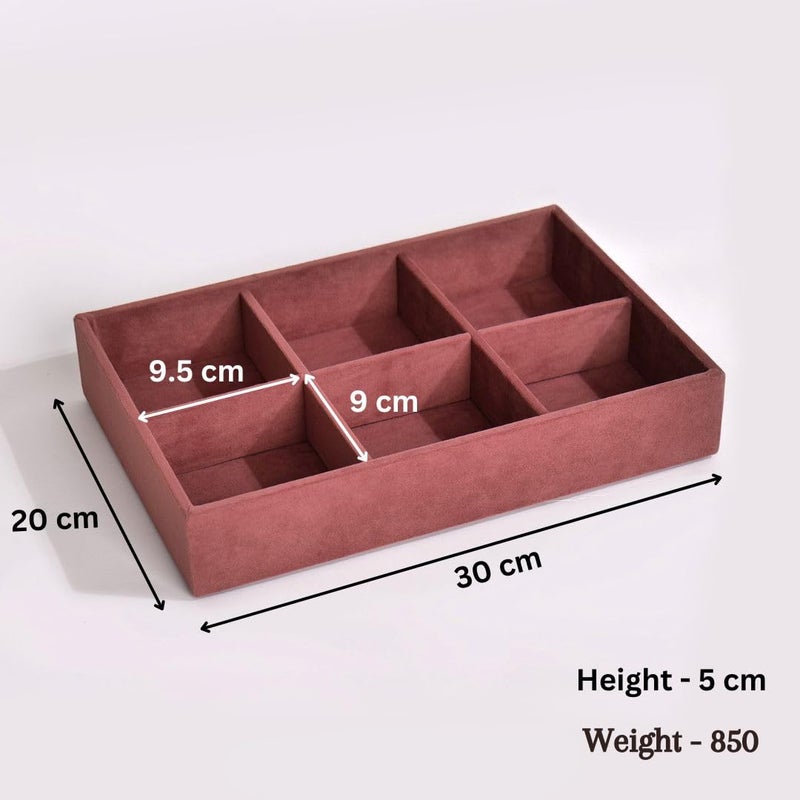 La Trove Luxury Belt Tray Organizer, Premium Drawer Display for Standard Belts, Stylish Vegan Leather Belt Storage Tray for Closet, Drawer, and Home Organization - 6 Slots Belt Tray Dark Pink - Image 3