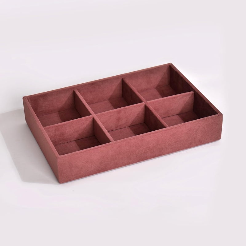 La Trove Luxury Belt Tray Organizer, Premium Drawer Display for Standard Belts, Stylish Vegan Leather Belt Storage Tray for Closet, Drawer, and Home Organization - 6 Slots Belt Tray Dark Pink - Image 5