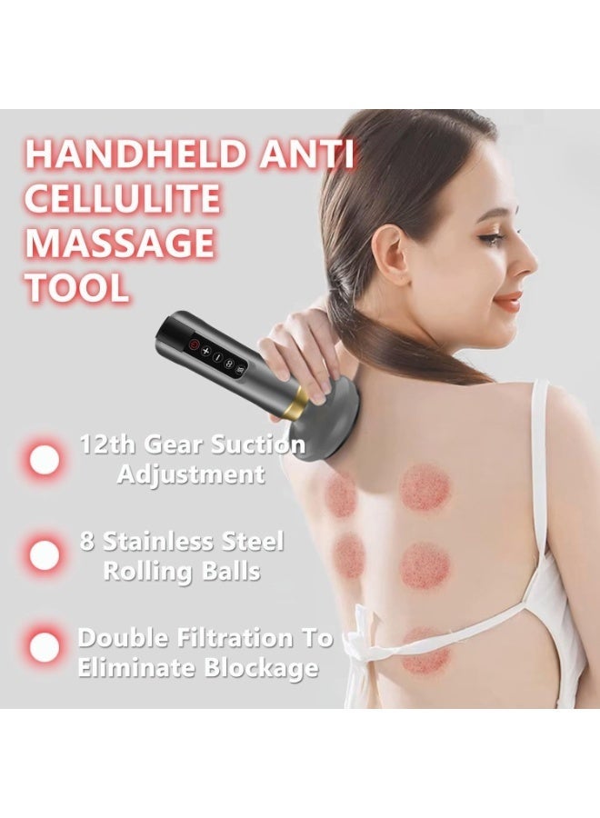 Arabest Cellulite Tool, Handheld Anti Cellulite Massage Tool, Massager-Cupping Kit, 12 Suction Modes, Rechargeable & Cordless, Intelligent Cupping Massager for Arms, Legs, Back Used at Home, Gray - Image 5