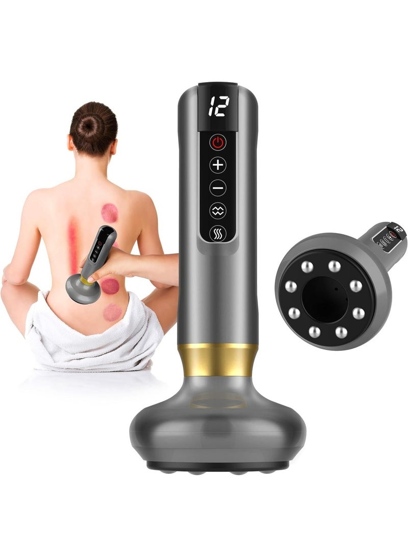 Arabest Cellulite Tool, Handheld Anti Cellulite Massage Tool, Massager-Cupping Kit, 12 Suction Modes, Rechargeable & Cordless, Intelligent Cupping Massager for Arms, Legs, Back Used at Home, Gray - Image 1