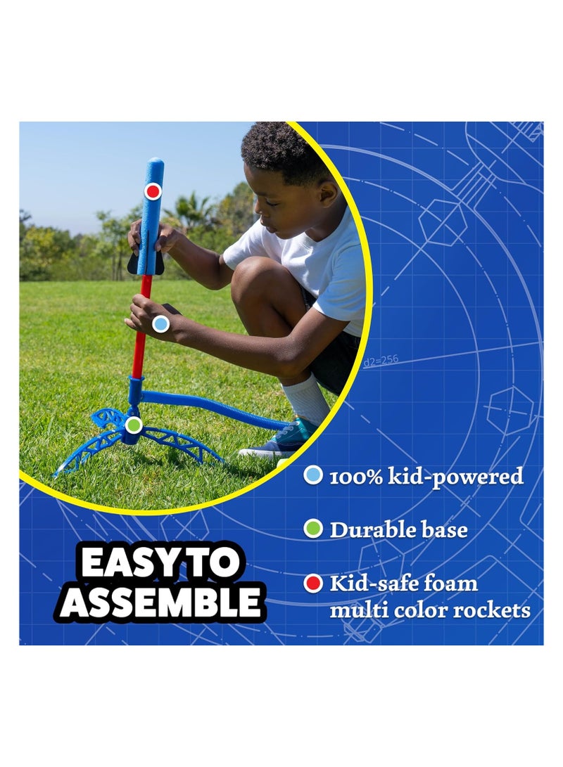 Stomp Rocket Jr Multi-Color Rocket Launcher for Kids, 8 Rockets-Fun Outdoor Kids Gifts for Boys & Girls - STEM Toy Foam Blaster Set Soars Up to 100 feet - Image 3