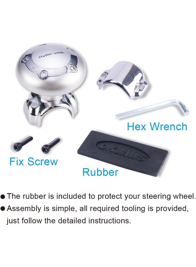 Hypersonic Vehicle Power Handle Car Steering Wheel Spinner Accessory Knob Universal Fit for Car Silver - Image 5