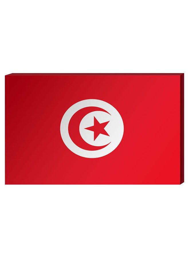 RYN Tunisian Flag Wall Decor Painting With Inner Frame Red/White 40 x 60centimeter - Image 1