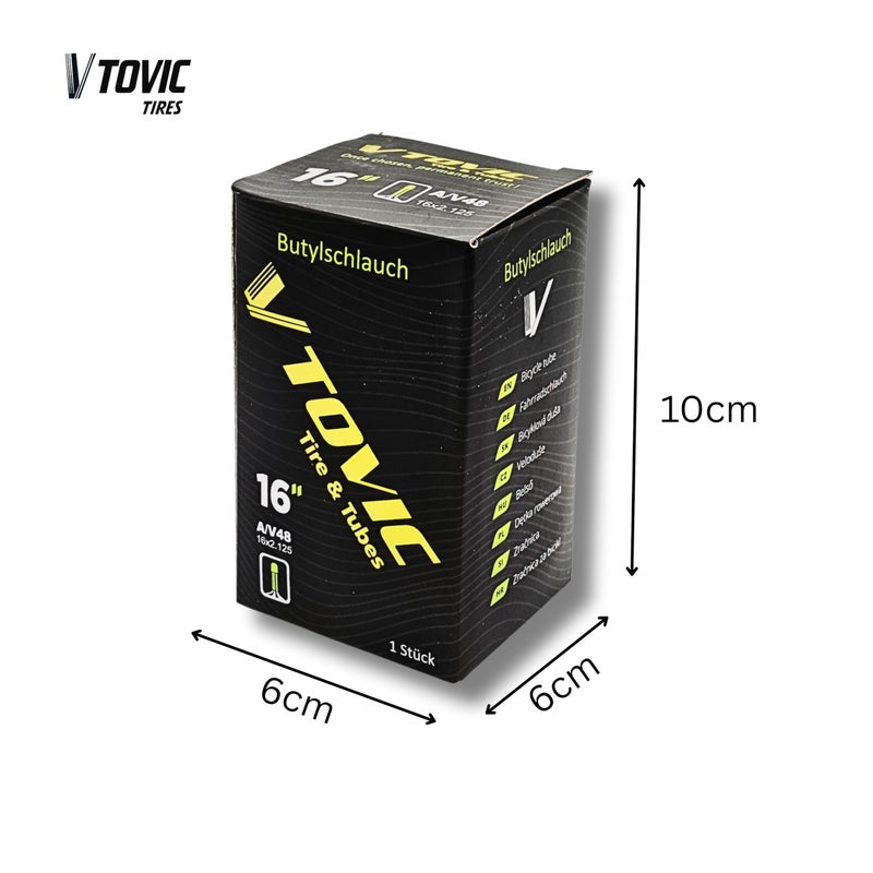 V-Tovic Tires 16x2.125 Inner Tube – 16 Inch Bicycle Tire Tube with AV48 Schrader Valve, Butyl Rubber Replacement for City, Road, Mountain & Kids Bikes – Durable & Puncture-Resistant - Image 3