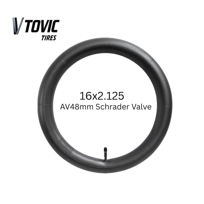 V-Tovic Tires 16x2.125 Inner Tube – 16 Inch Bicycle Tire Tube with AV48 Schrader Valve, Butyl Rubber Replacement for City, Road, Mountain & Kids Bikes – Durable & Puncture-Resistant - Image 2