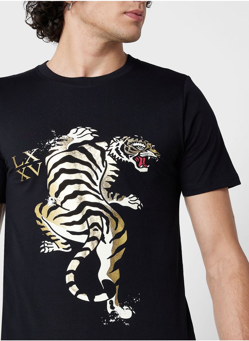 Seventy Five - Foil Print T-Shirt - Image 1