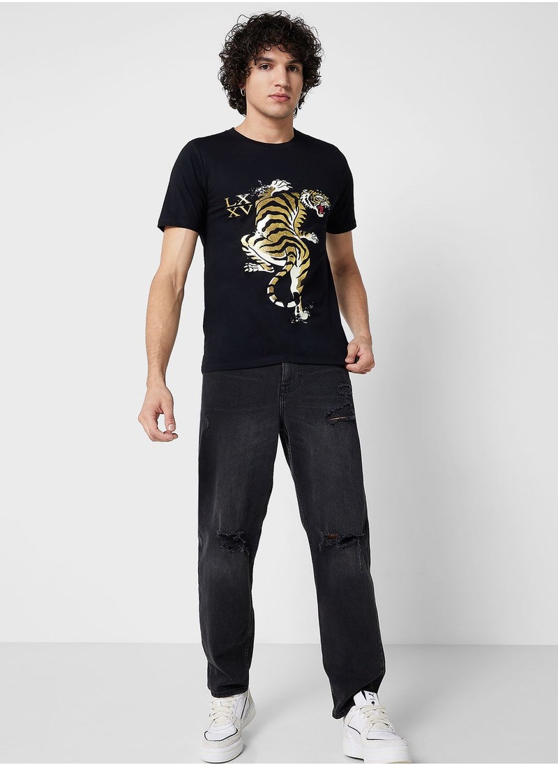 Seventy Five - Foil Print T-Shirt - Image 1