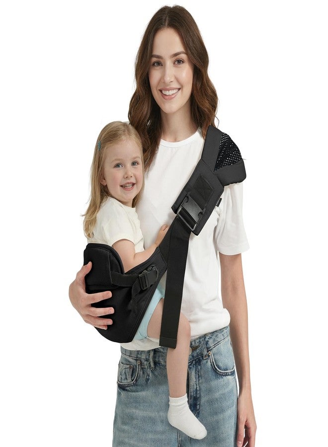 MISSWISDOM Toddler Sling Carrier, Toddler Carrier Sling, Baby Carriers Hip Carriers with Backrest, Lightweight Travel-Friendly Baby Slings Carriers, Black - Image 1
