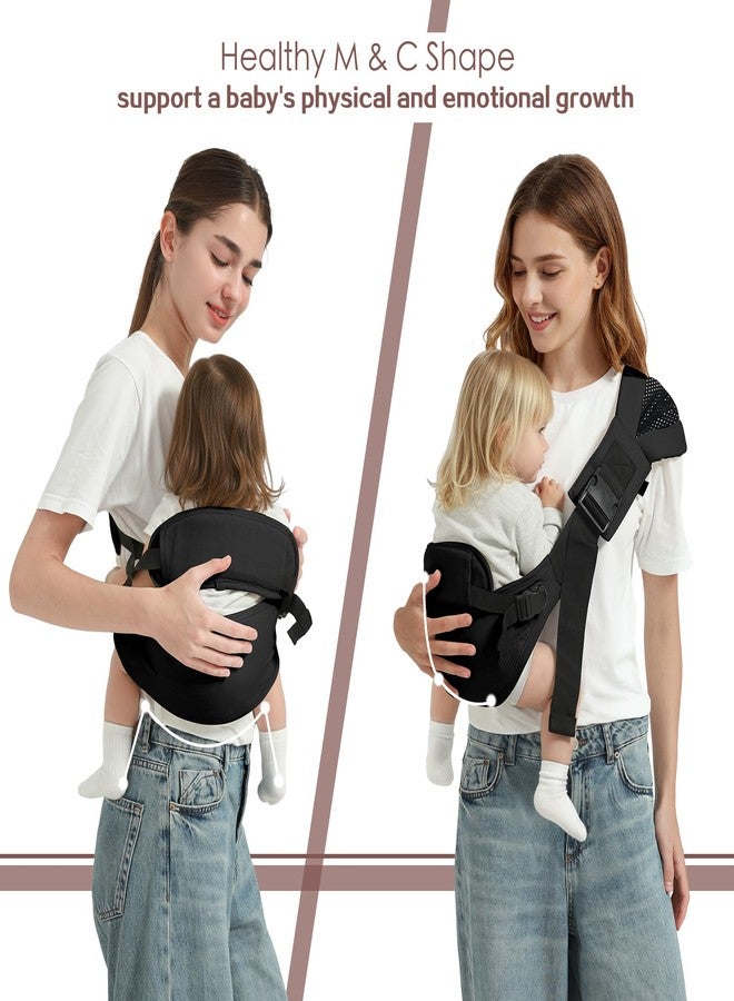 MISSWISDOM Toddler Sling Carrier, Toddler Carrier Sling, Baby Carriers Hip Carriers with Backrest, Lightweight Travel-Friendly Baby Slings Carriers, Black - Image 4
