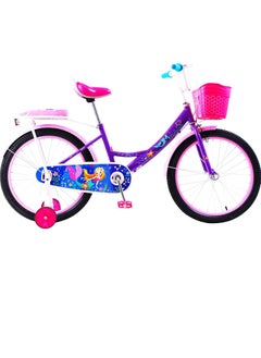 Vaux Elgo Mermaid Kids Road Bike 20 Inch w/ Training Wheels - Purple  - Image 1