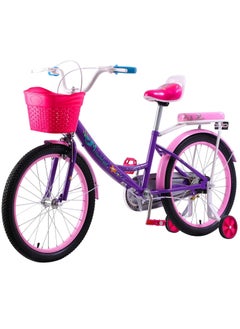 Vaux Elgo Mermaid Kids Road Bike 20 Inch w/ Training Wheels - Purple  - Image 4