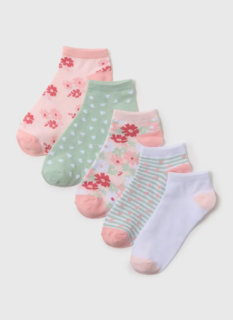 Matalan 5 Pack Multicoloured Floral Socks
