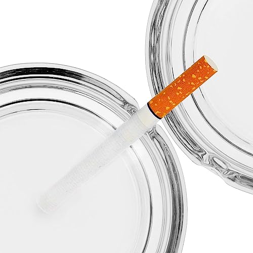 Incrizma Ash Tray, Glass Ashtray for Cigarettes, Portable Decorative Modern Ashtray for Outside, Home, Office, Patio, Outdoor, Indoor, Fancy Cute Cool Ashtray, Clear/Crystal/Transparent- Set of 2 - Image 3