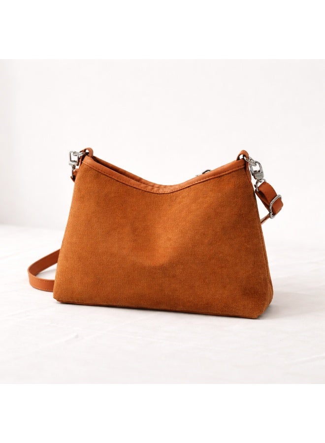 Alo Yoga Women’s Suede Shoulder Bag with Adjustable Strap and Mini Pouch – Casual Hobo Handbag for Daily Use - Image 4