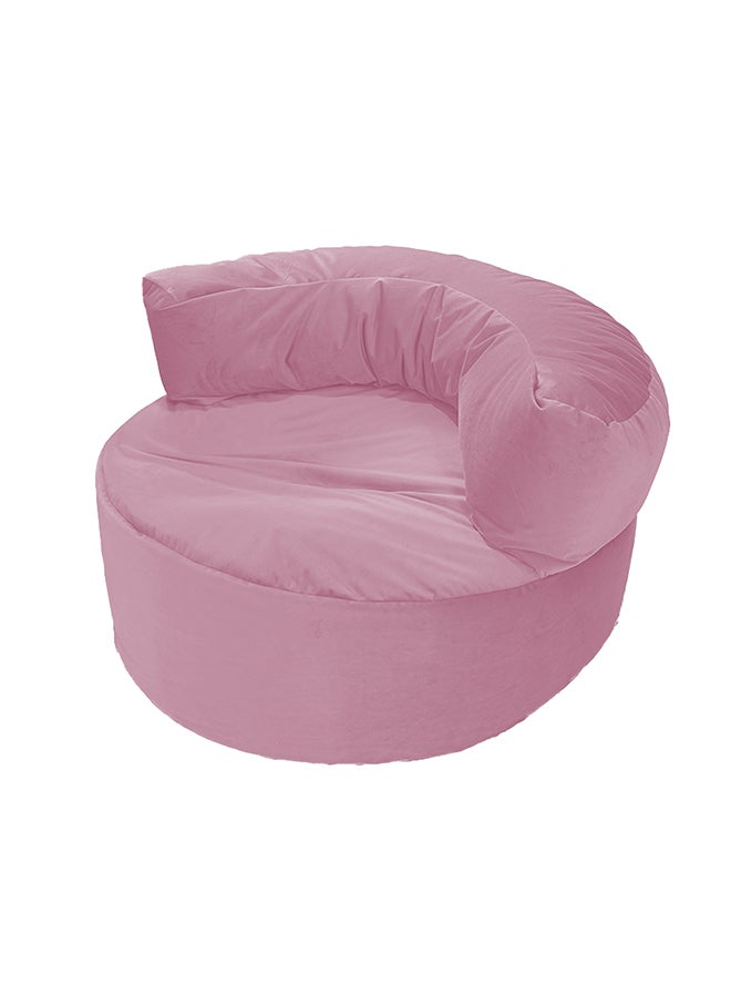 House One Velvet Bean Bag Chair With Filling - Light Pink - Image 2
