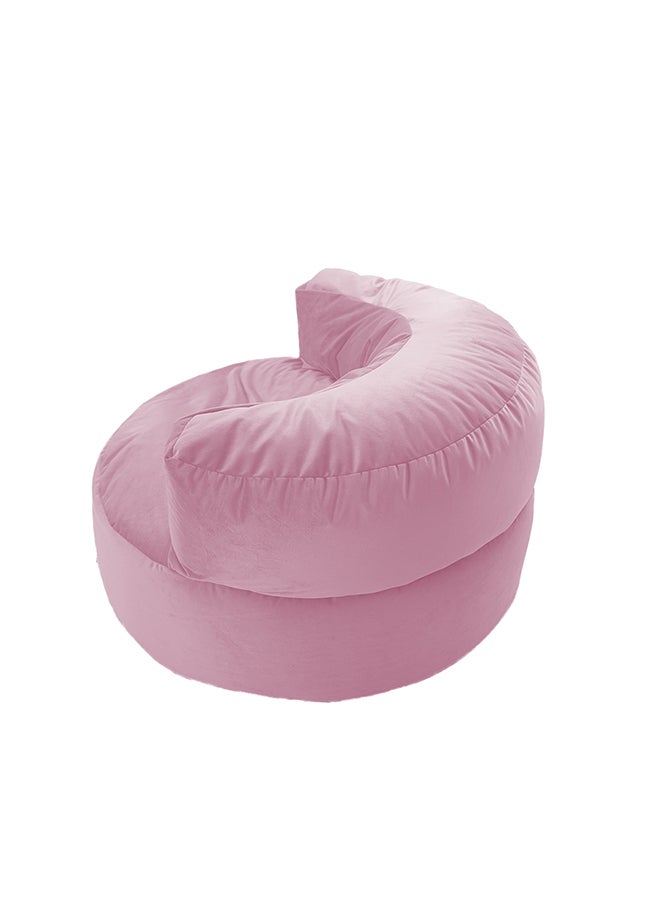 House One Velvet Bean Bag Chair With Filling - Light Pink - Image 4