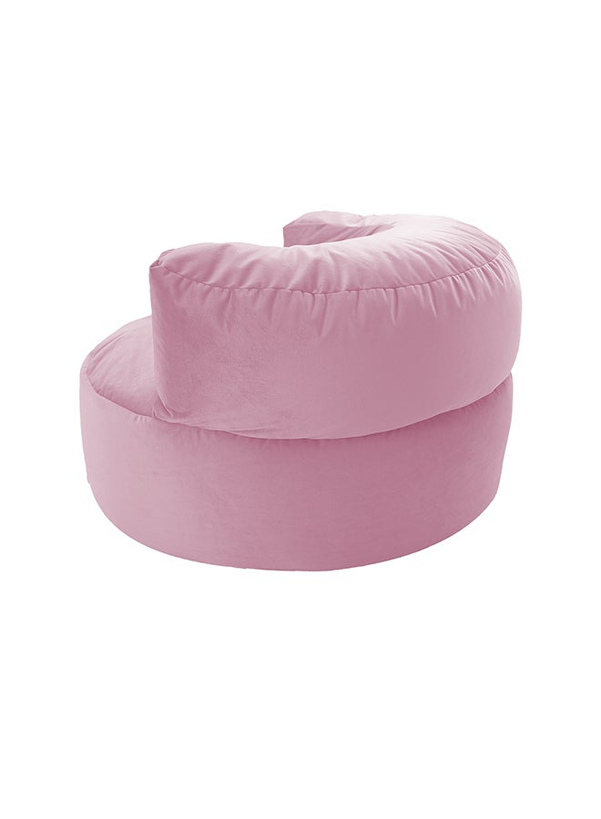 House One Velvet Bean Bag Chair With Filling - Light Pink - Image 5