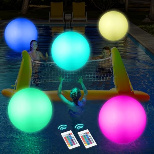 Icnice كرات شاطئية مضيئة من إكنيس - مجموعة 4 كرات قابلة للنفخ مع أضواء LED تتوهج في الظلام لوازم الحفلات - Image 1