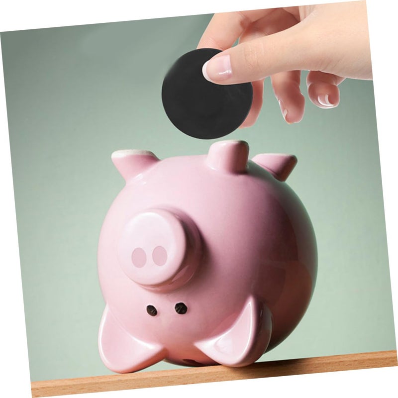10pcs Black Round Piggy Bank Stoppers Money Jar Locks Coin Saving Jar Plugs - Image 5