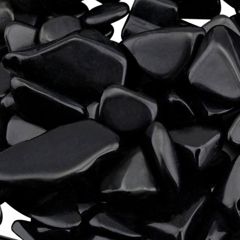 SUNYIK Black Obsidian Tumbled Chips Stone Crushed Pieces Irregular Shaped Stones 0.3-0.5 inch 1pound(about 460 gram) - Image 4