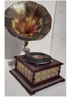 Generic Antique Gramophone Player With Wooden Stand Record Player Original Gramophone  - Image 2