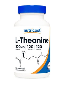 Nutricost L-Theanine 200mg, 120 Capsules, Double Strength - Non-GMO, Gluten Free