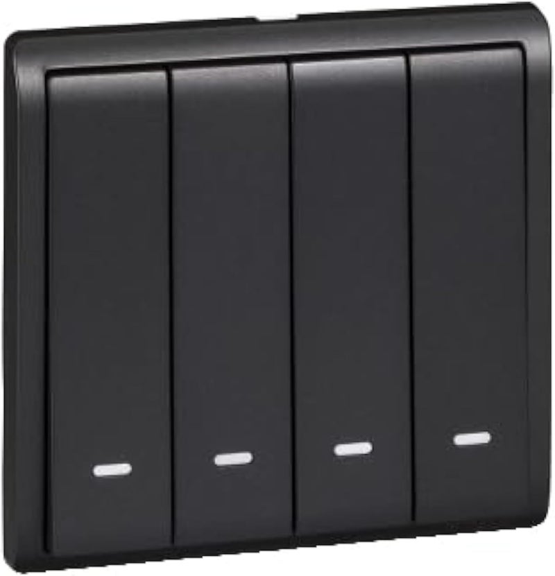 Schneider Electric Pieno 4 Gang Switch - Matte Black - Image 2