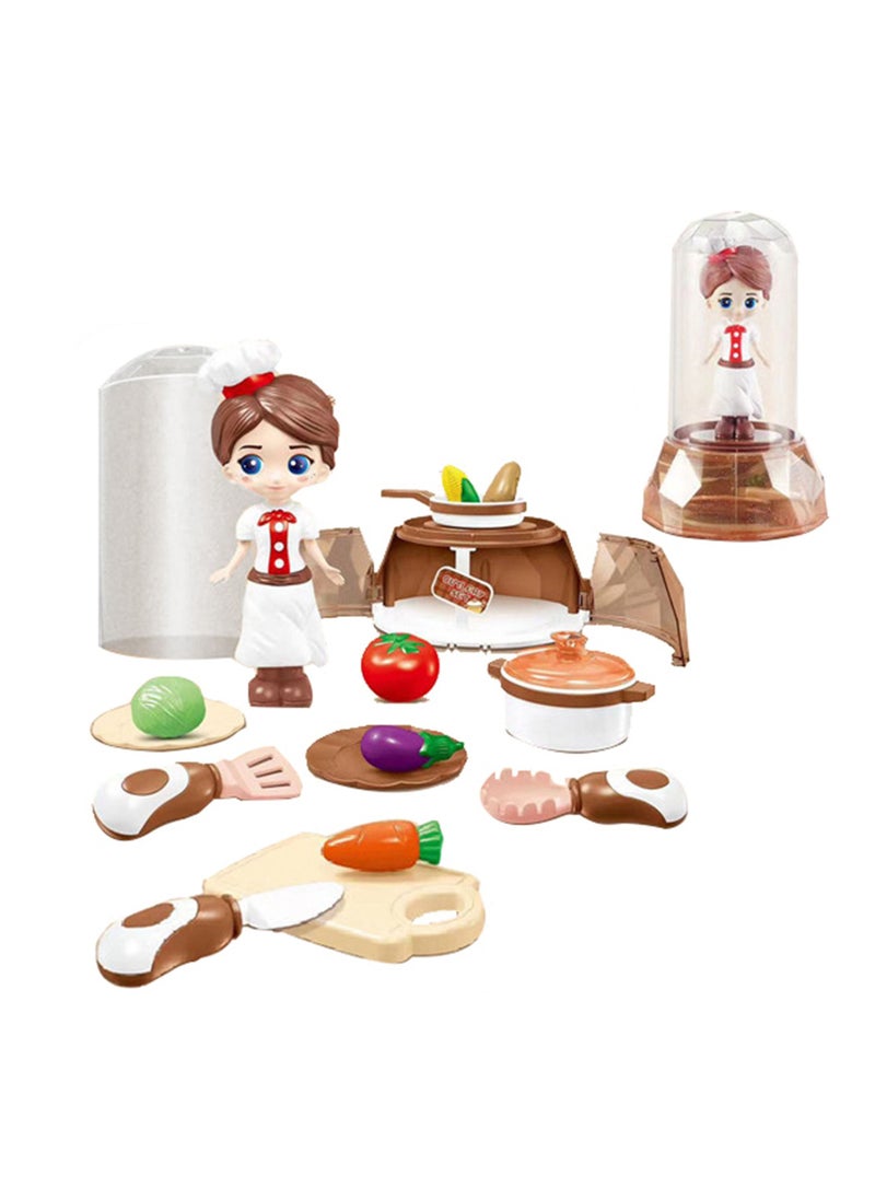 Swift 20 Pcs Mini Kitchen Toy Set With Doll Pretend Cooking Food Play Dinnerware Set Safe Cute Children Girl Toy Gift Fun Game Toy Kitchen Set  - Image 1