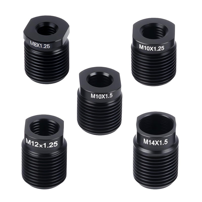 YUEWEESER 5Pcs Gear Shift Knob Adapter Kit Aluminum Alloy Shifter Thread Adapter Replacement Kits Universal Fit for Car Truck SUV M8M10M12M14 Quick Installation Nut Inserts Manual Transmission - Image 2
