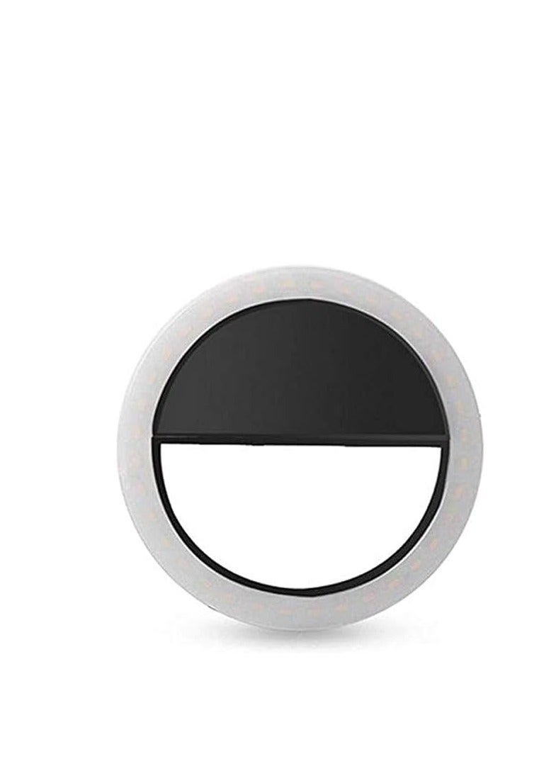 Portable Selfie Ring Light For Mobile Phone Led Flash Fill Selfie Light Lamp Camera - Black - Image 1