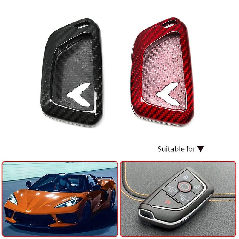 Carbon Fiber Key Cover For Chevrolet Corvette C8 2020 2021(black) - Image 2