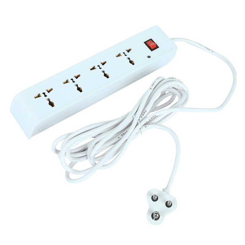 FLANKER FLANKER Extenson Board 2 mtr longwire and 4 Universal Socket Power Strip with 1 Master Switch and LED Indicator Surge prtector for HomeOffice etc Pack of 1 Without USB Port  - Image 1