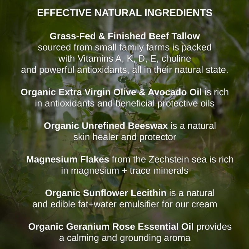 Shwally Paleo Magnesium Oil Cream - A True Seed-Oil Free & Primal Mag Balm - 100% Grass Fed Tallow, Avocado, Extra Virgin Olive Oil with Zechstein Magnesium - Subtle Vanilla Bean - Image 2