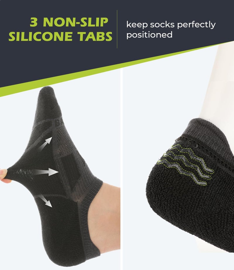 BAMBOO COOL Men's No-Show Socks Low Cut Breathable Moisture-Wicking Socks Non Slip Running Workout casual, 6 Packs - Image 4