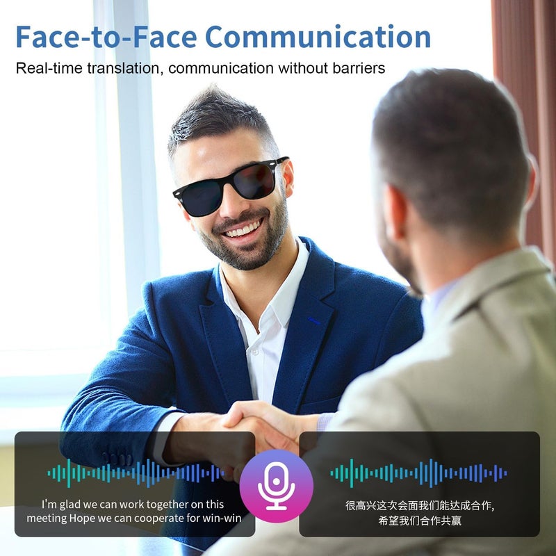 نظارات بلوتوث ذكية ، نظارات شمسية لمس ومساعد صوتي مع عدسات UV400 مستقطبة ، نظارات شمسية ذكية متعددة الوظائف للأعمال مع حجم التحكم في المكالمات للرجال والنساء ، أسود - Image 5