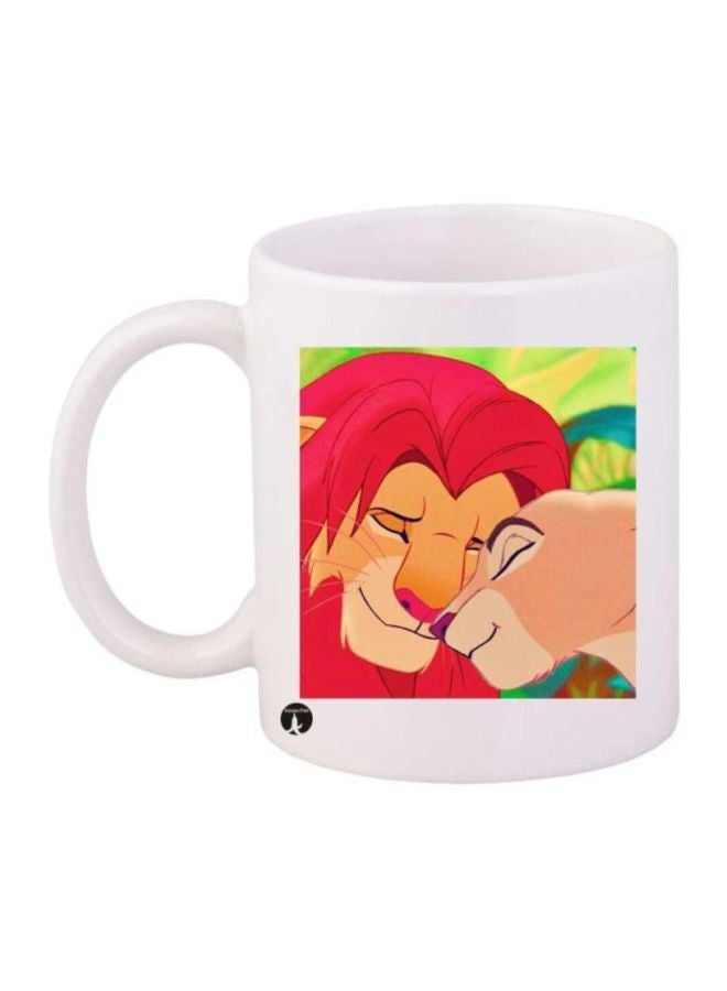 RYN Lion King Printed Coffee Mug White/Orange/Green