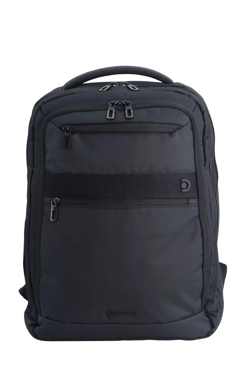 Discovery Discovery Downtown 2-Compartment Backpack 20L – Black |RPET Laptop Backpack with RFID & Travel Strap