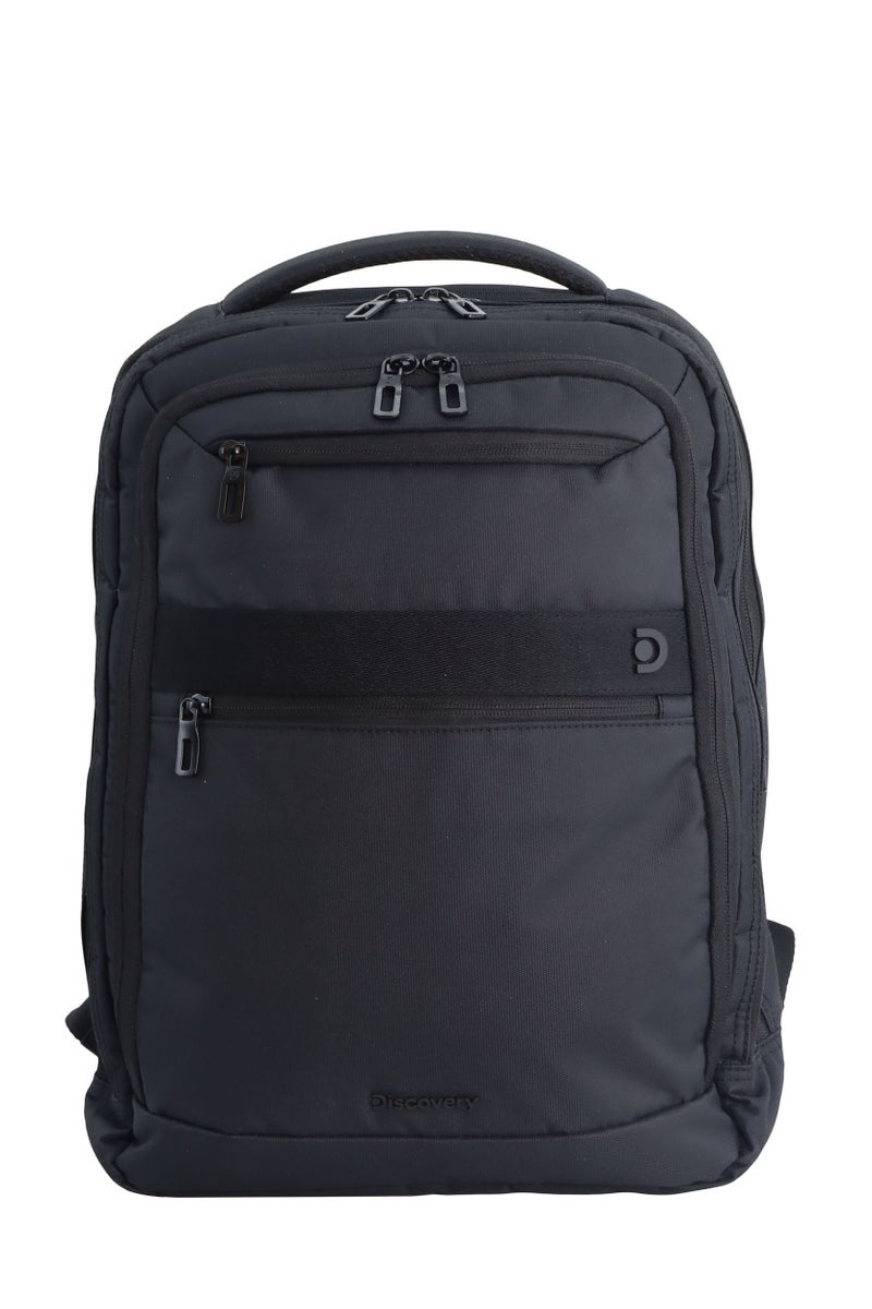 Discovery Discovery Downtown 2-Compartment Backpack 20L – Black |RPET Laptop Backpack with RFID & Travel Strap - Image 1