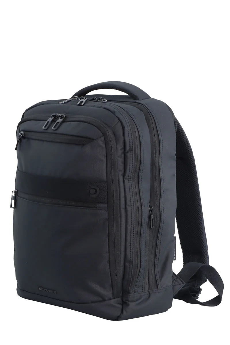 Discovery Discovery Downtown 2-Compartment Backpack 20L – Black |RPET Laptop Backpack with RFID & Travel Strap
