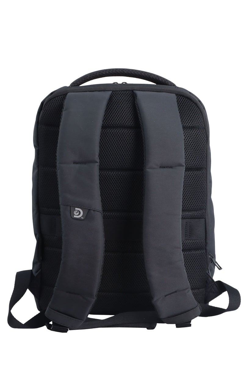 Discovery Discovery Downtown 2-Compartment Backpack 20L – Black |RPET Laptop Backpack with RFID & Travel Strap - Image 3